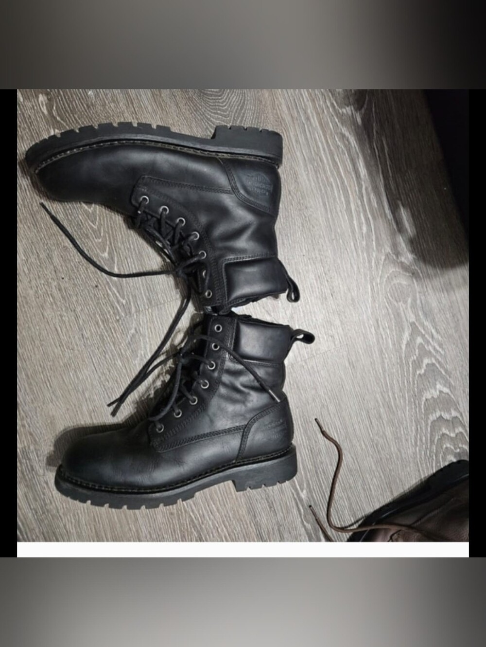 Harley-Davidson Black Leather Lace-Up Combat Boots